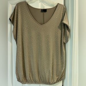 Lane Bryant Beige Studded Women's Top